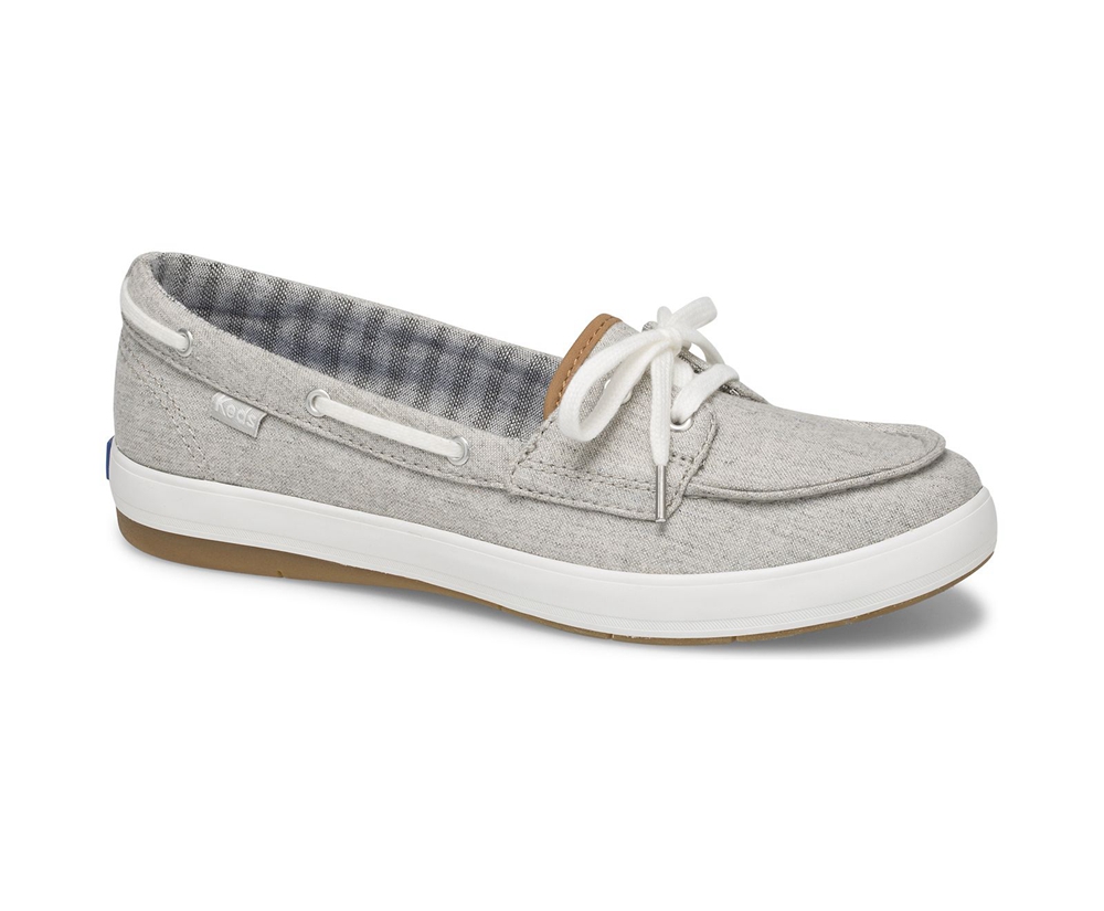 Slip Ons Keds Femme Grise - Charter Chambray - 475-QMFKIB